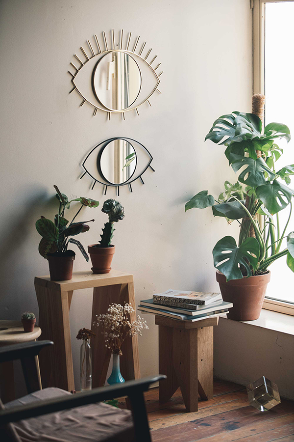 DYCYCLOLW Зеркало настенное cyclops большое золотое Doiy  - Вид №2