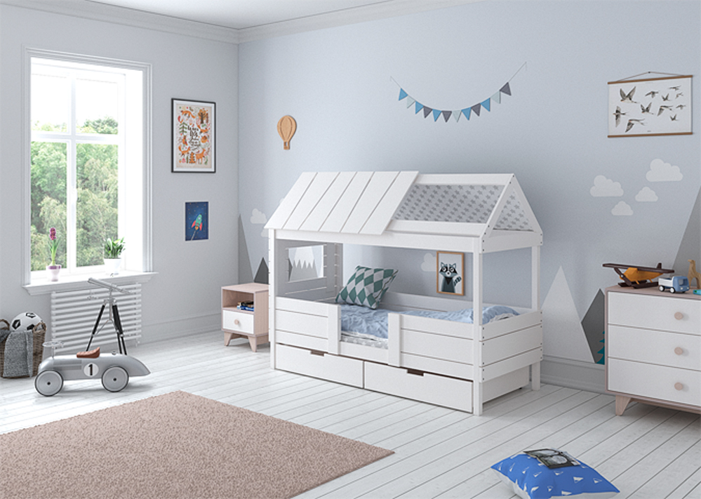 Кровать-домик одноярусная Home nord M 80х160 см белая ELLIPSE ELLIPSE HOME 351783 Белый Santreyd  - Вид №1
