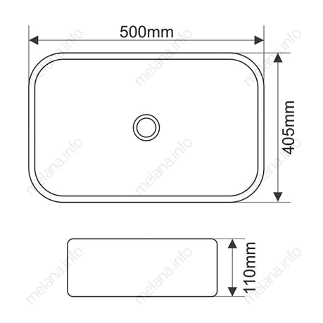 Накладная раковина melana mln-7050k 7050K-805 - Вид №2