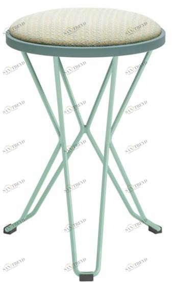 iSimar Низкий стальной табурет со встроенной подушкой Madrid 8110