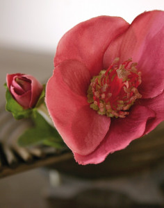 2577 499 a2 Пластиковая рождественская роза, 32 см, антично-темно-красная H-andreas