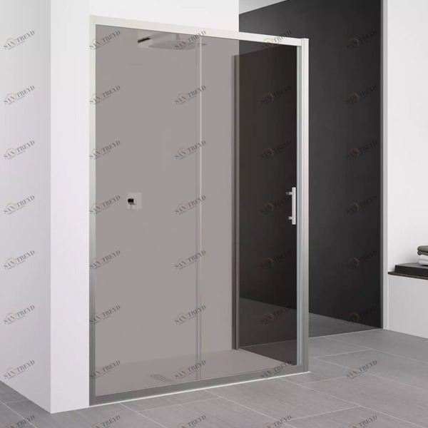 Душевой уголок 122x91 ZEPHYROS 2P+F Novellini ZEPHYROS с дымчатым серым стеклом ZEPHYR2P11654KZEPHYRF8854K