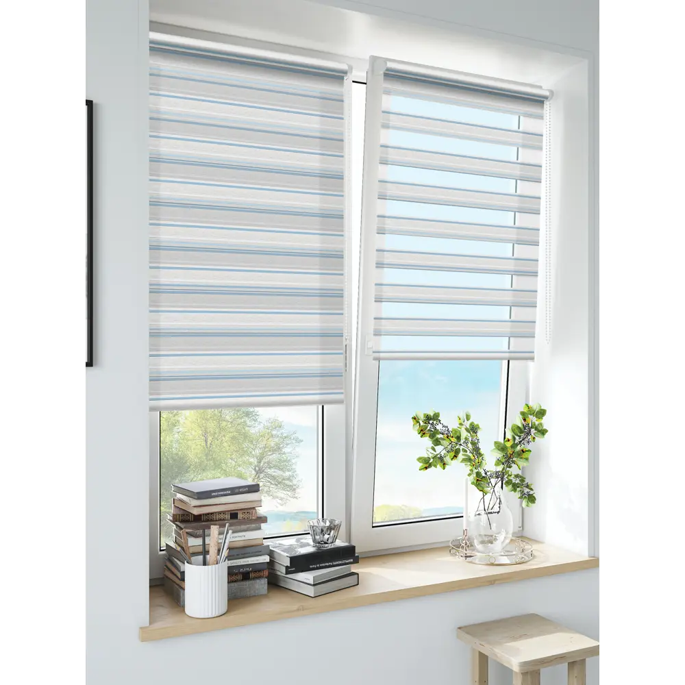 Штора рулонная день-ночь Granada 40x160 см голубая MIAMOZA Коллекция 2024г STLM-2101257 - Вид №3