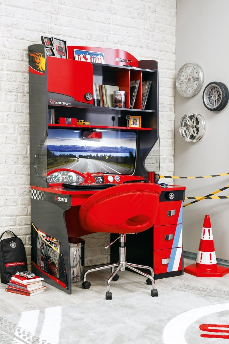 Письменный стол с надстройкой черно-красный Champion Racer CILEK CHAMPION RACER 00-3832540 Красный Santreyd  - Вид №7