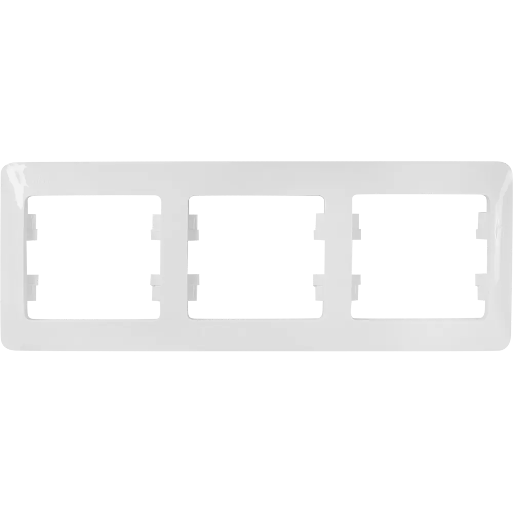 Рамка для розеток и выключателей Systeme Electric Glossa 3 поста тройная цвет молочный 84693676 STLM-2040235