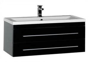Тумба под раковину Aquanet Верона 100 черный (подвесная 2 ящика)