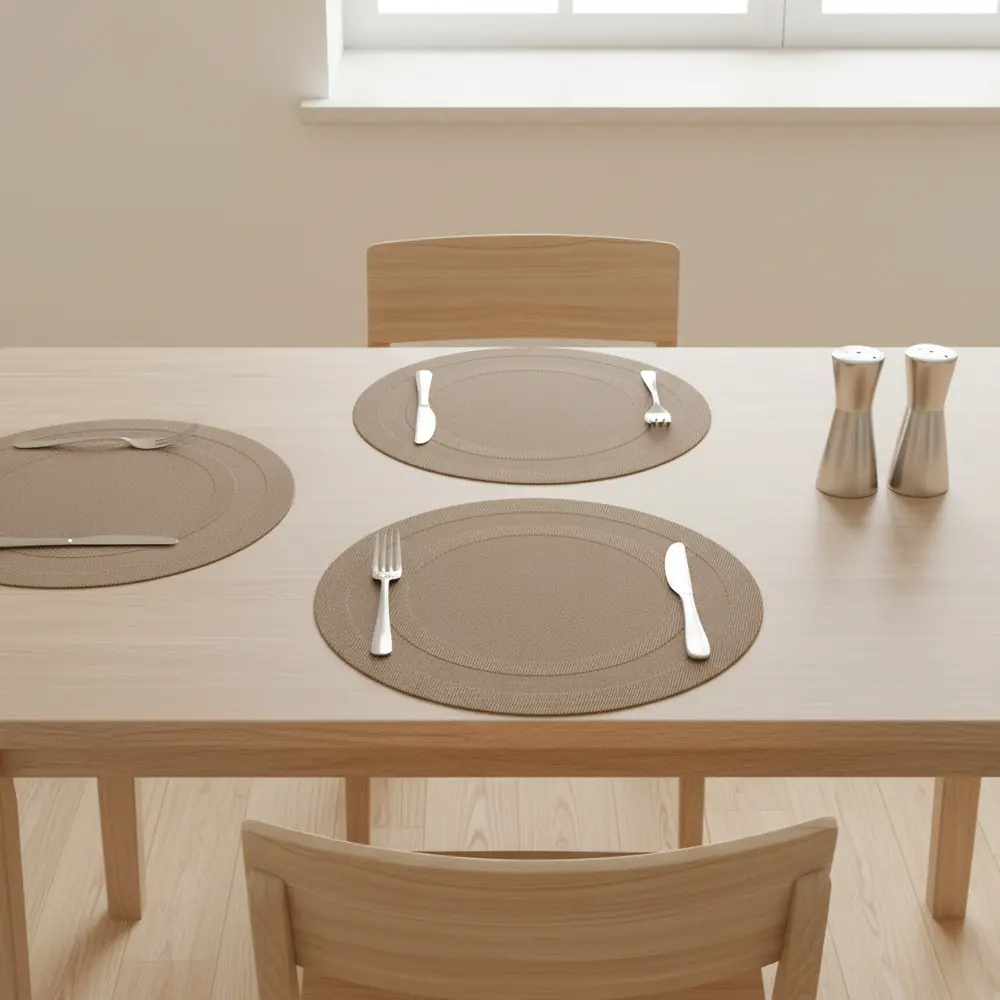 Салфетка под столовые приборы Vidage ø38 см круглая ПВХ цвет бронза STLM-2164412