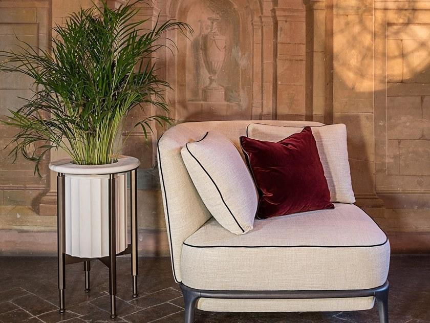 Paolo Castelli Круглый горшок для цветов из натурального камня и металла sun-id-1453088 - Вид №2