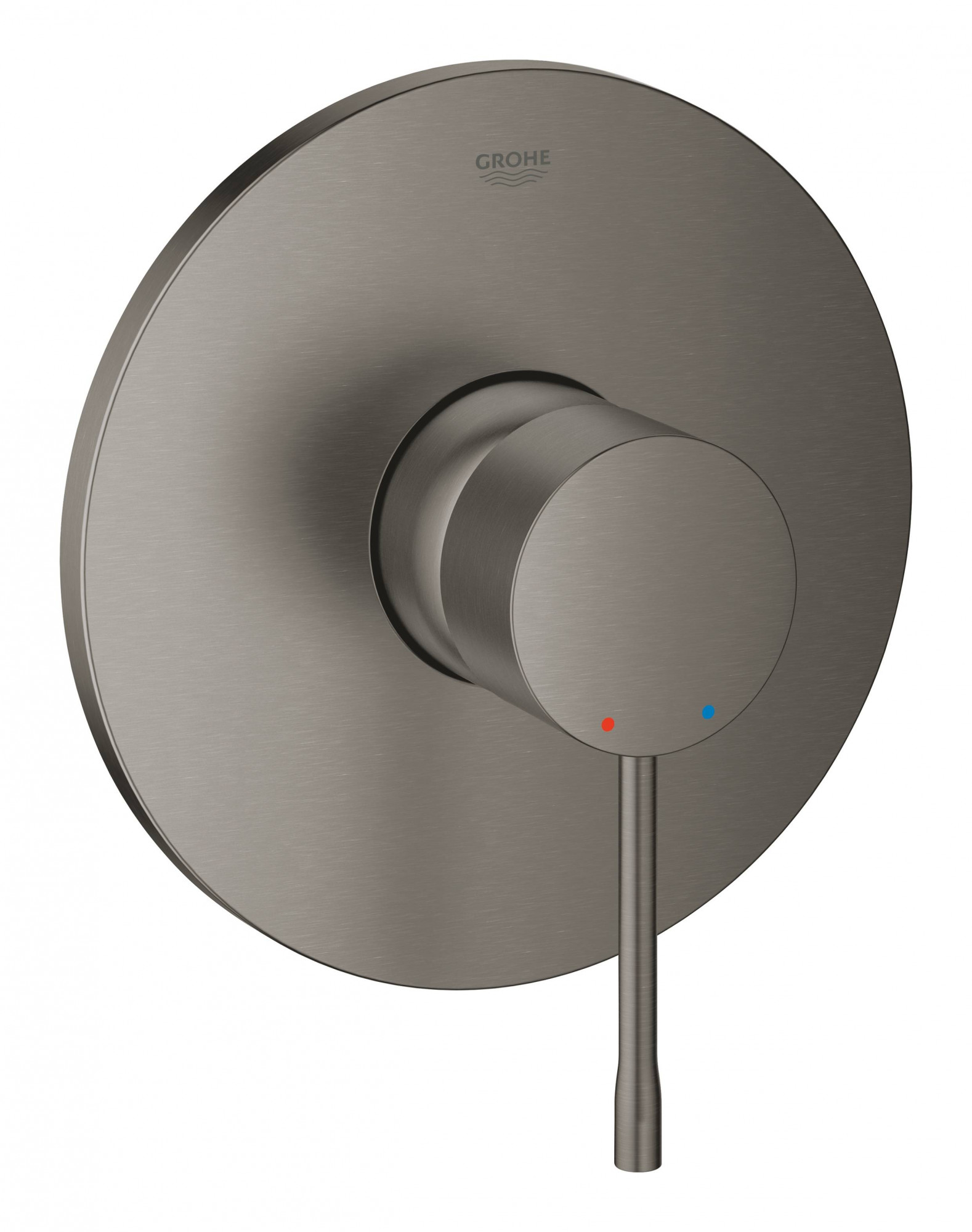 Смеситель однорычажный для душа GROHE Essence, круглая розетка, темный графит матовый (24057AL1)