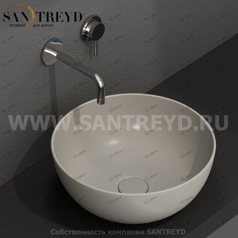 B6T37GH Накладная раковина на столешницу  круглая Ceramica Globo T-EDGE