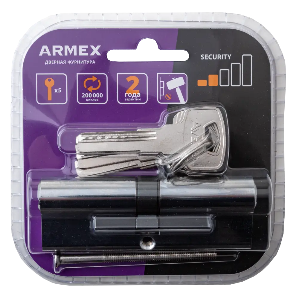 Цилиндр Armex Smart LM-90 45x45 мм ключ-ключ цвет хром 89402038 STLM-2080384  - Вид №2