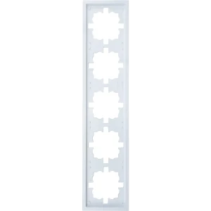 Рамка Lezard Zima для розеток и выключателей, 5-постовая белая 89398401