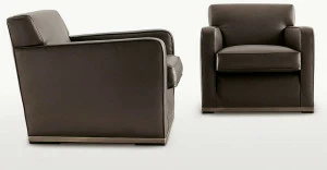 Maxalto Мягкое кожаное кресло с подлокотниками Imprimatur