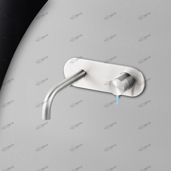 Смеситель для раковины сталь глянцевая с голубой ручкой Toki Radomonte TKI21LCIL27