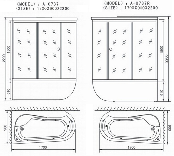 A-0737 L Душевой бокс Appollo A Santreyd - Вид №2