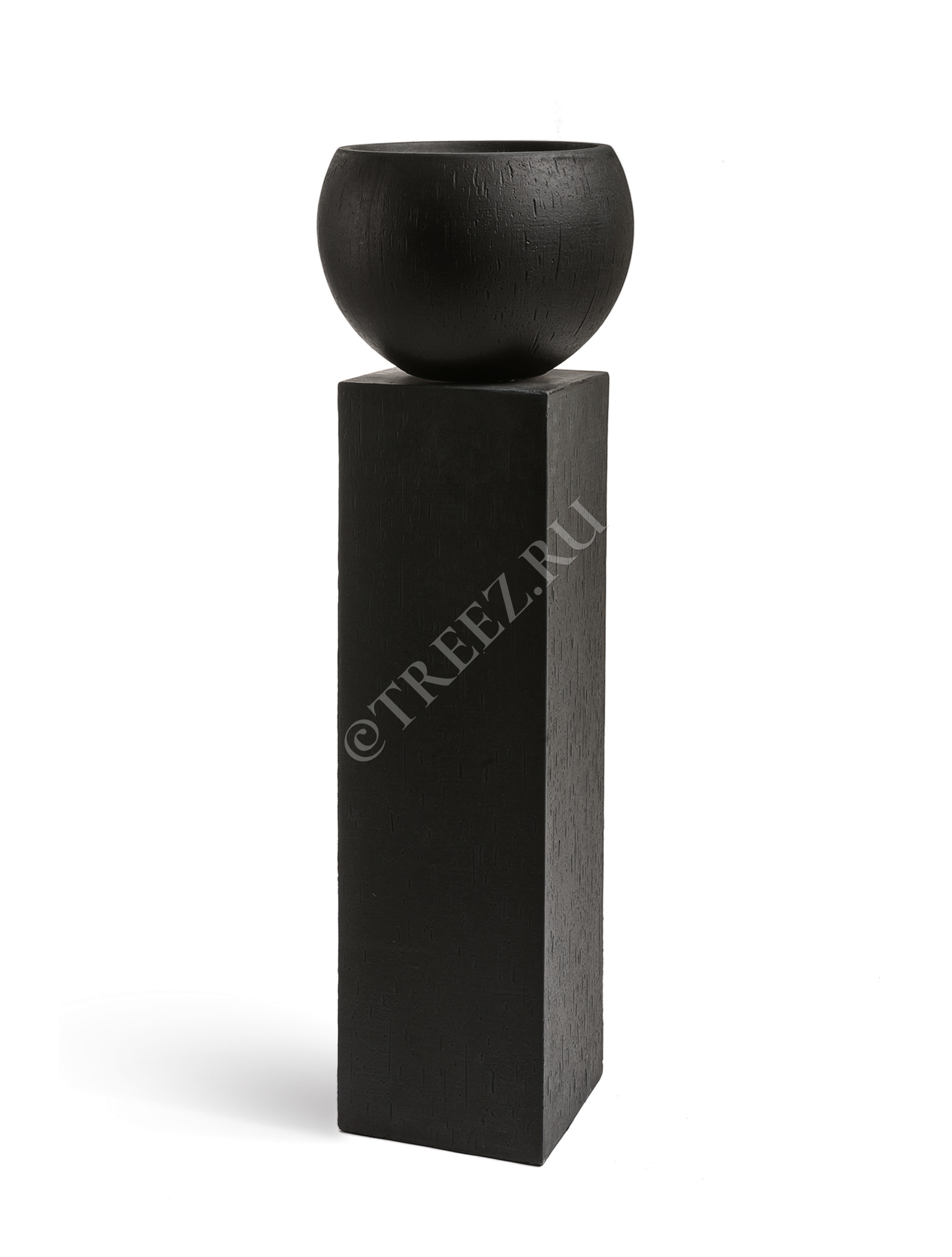 41.1016-0010-BLCK-100 Кашпо  ERGO - серия Cork - Колонна - Антрацит Цветочная коллекция  - Вид №4