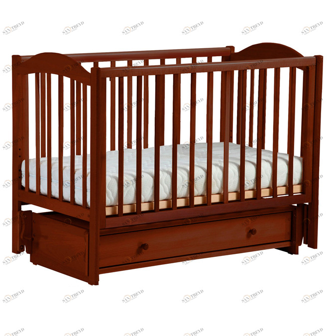Детская кроватка с универсальным маятником "Кубаночка 2" темный орех ФАБРИКА ЛЕЛЬ  338399 Коричневый Santreyd 