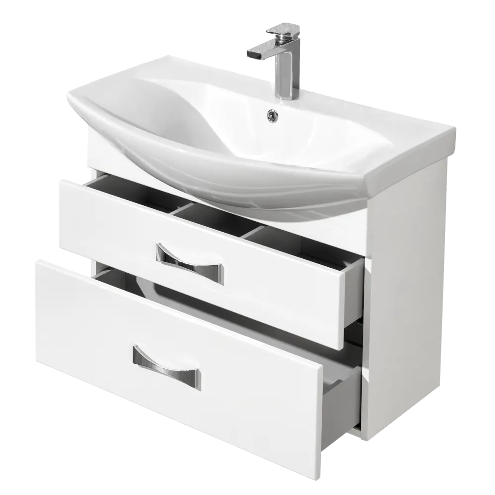 Тумба под раковину подвесная Aquaton Адель 80 см цвет белый STLM-2022533 - Вид №2