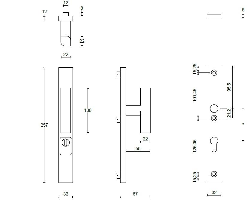 Formani Ручка для входной двери на пластине из нержавеющей стали Two Pb23-50/kt -23-28/kt - Вид №7