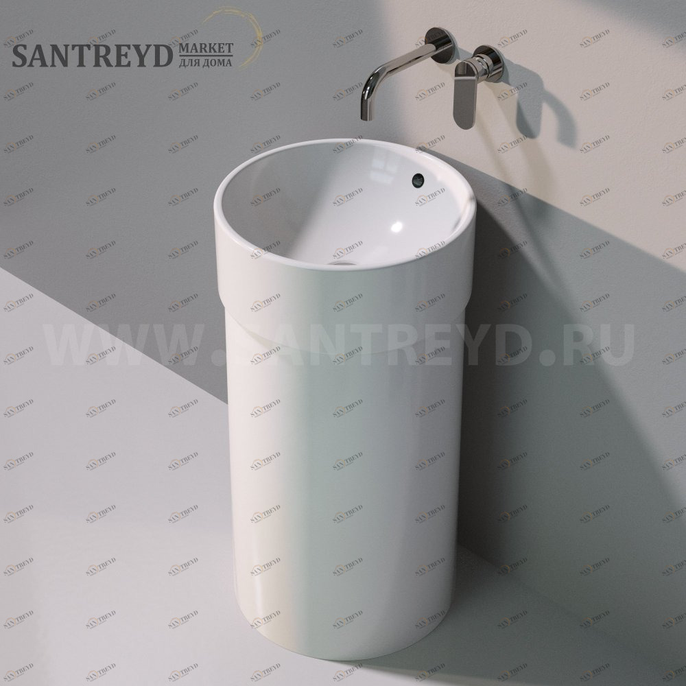 505042CCOLP9016 Напольная раковина стоящая круглая Ceramica Flaminia Twin