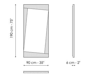 Прямоугольное зеркало из орехового дерева BONALDO MUSA ARCH-00019215