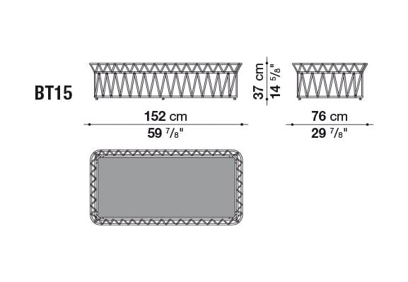 Прямоугольный журнальный столик из ясеня и полиэтиленовых волокон B&B Italia Outdoor Butterfly ARCH-00111127 - Вид №3