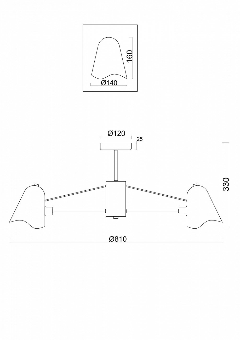 Люстра подвесная золото Manon 08S FREYA MODERN 00-3956371 Золото - Вид №1