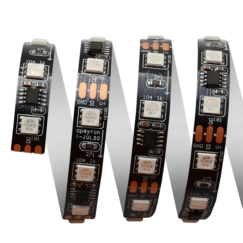 Адресная светодиодная лента Apeyron SMD5050 12В 10 мм 5м 14.4 Вт/м 60диод/м RGB STLM-2052211 - Вид №14