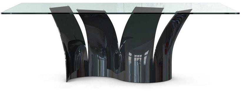 Roche Bobois Прямоугольный обеденный стол из стали и стекла Les contemporains sun-id-1447597 - Вид №1