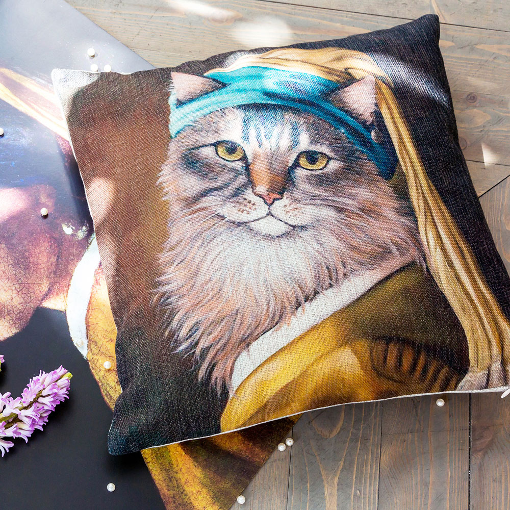 2719042 Арт-подушка «Музейный экспонат», версия 26 «Девушка с жемчужиной» Object Desire  - Вид №2