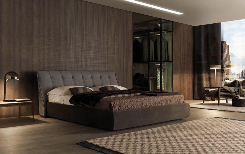 MisuraEmme Кровать из замши с тафтинговым изголовьем Misuraemme sun-id-1420324 - Вид №1