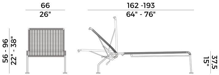 Potocco Садовый шезлонг с откидной спинкой Agra 688/d-recl - Вид №3
