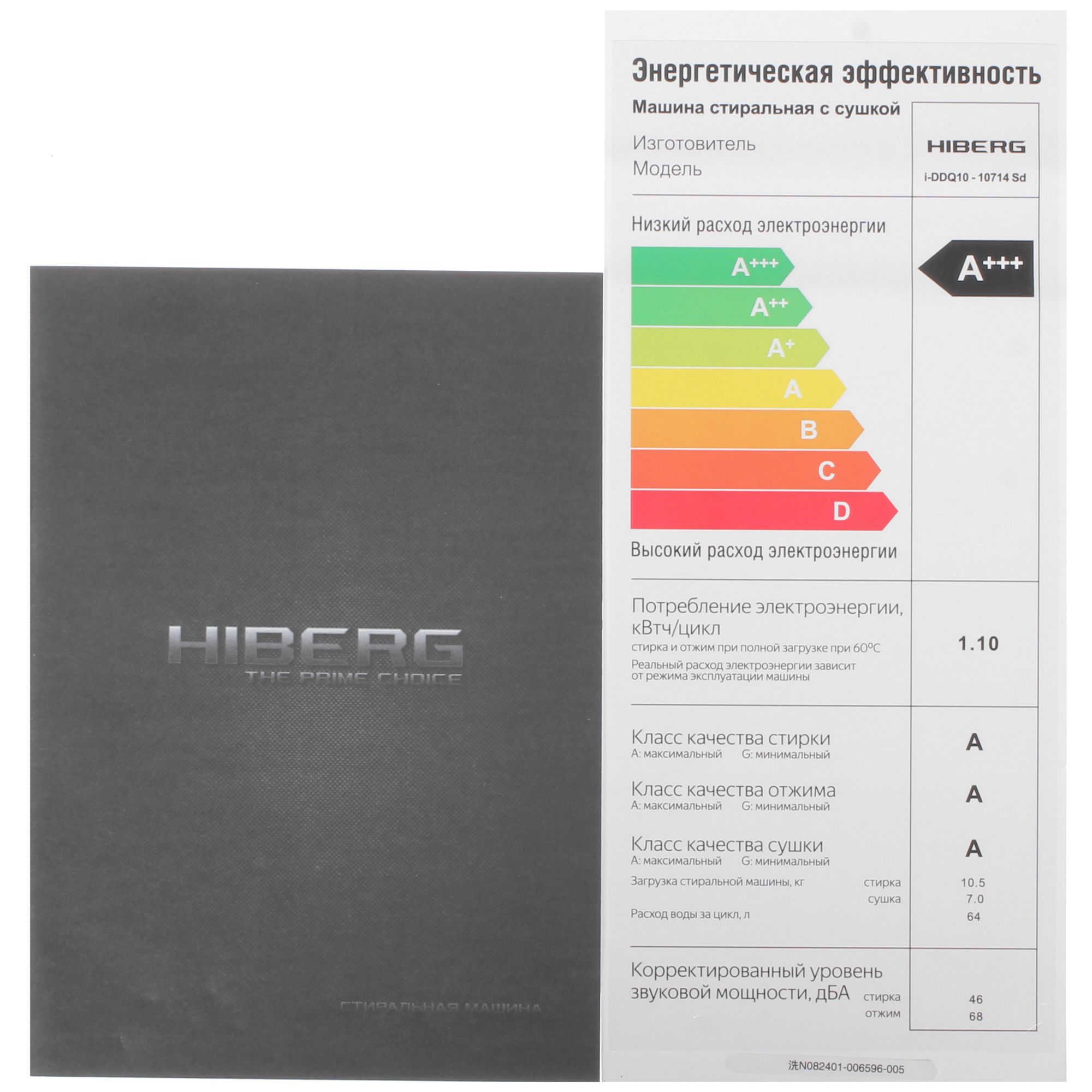 9238396 Стирально-сушильная машина HIBERG i-DDQ10 - 10714 Sd серый STDN-0147052 - Вид №11