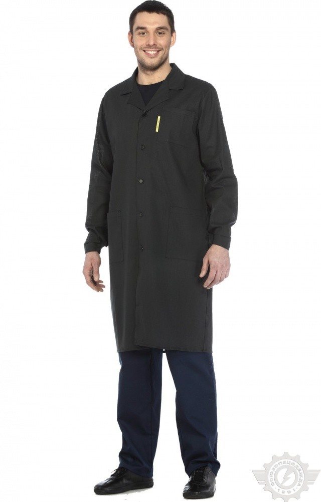 61710 Халат мужской темный  Одежда для обслуживающего персонала  размер 56-58/182-188 Спецодежда  - Вид №2