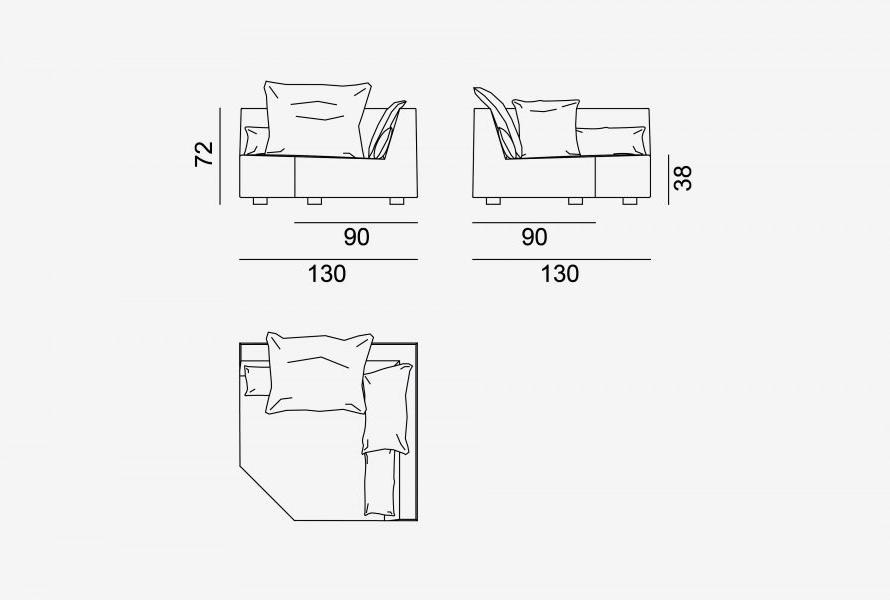 Gervasoni Модульный тканевый диван с шезлонгом More sun-id-1508981 - Вид №7