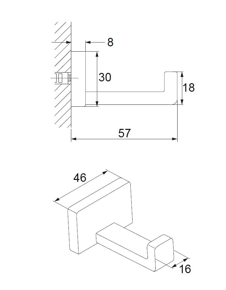 Вешалка для полотенец из латуни OMNIRES Darling ARCH-00049287 - Вид №3