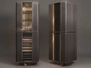 Барный шкаф с винным погребом и встроенным освещением