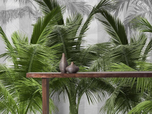 Тропические обои ПВХ бесплатно, ЭКО, моющиеся