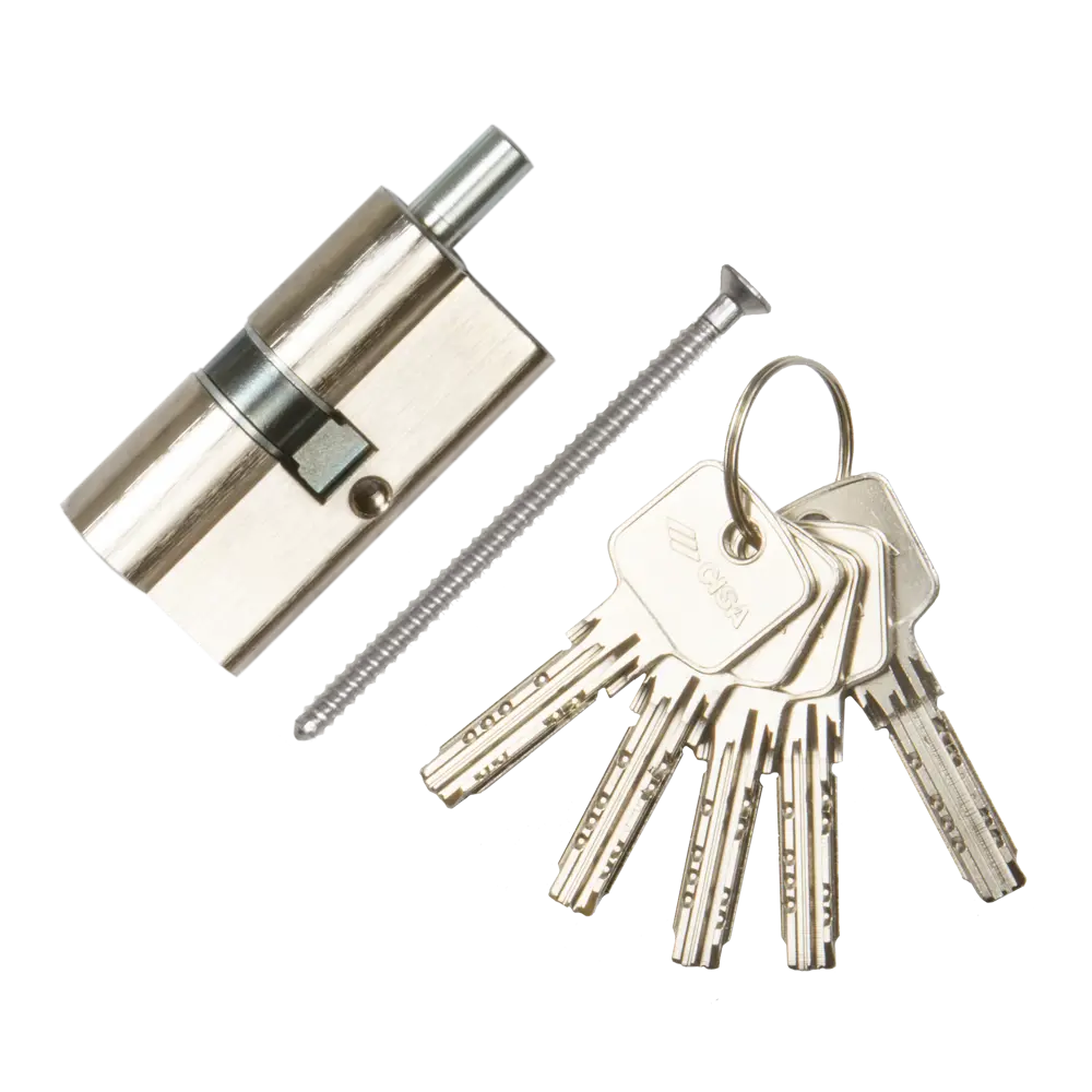 Цилиндр Cisa Astral ОА312-07.12, 30x30 мм, ключ/шток, цвет никель, без вертушки STLM-2046406 - Вид №1