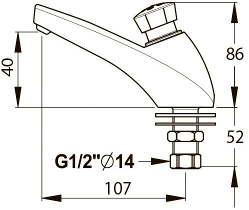 52CR537 порционный кран для раковины Paini  - Вид №1