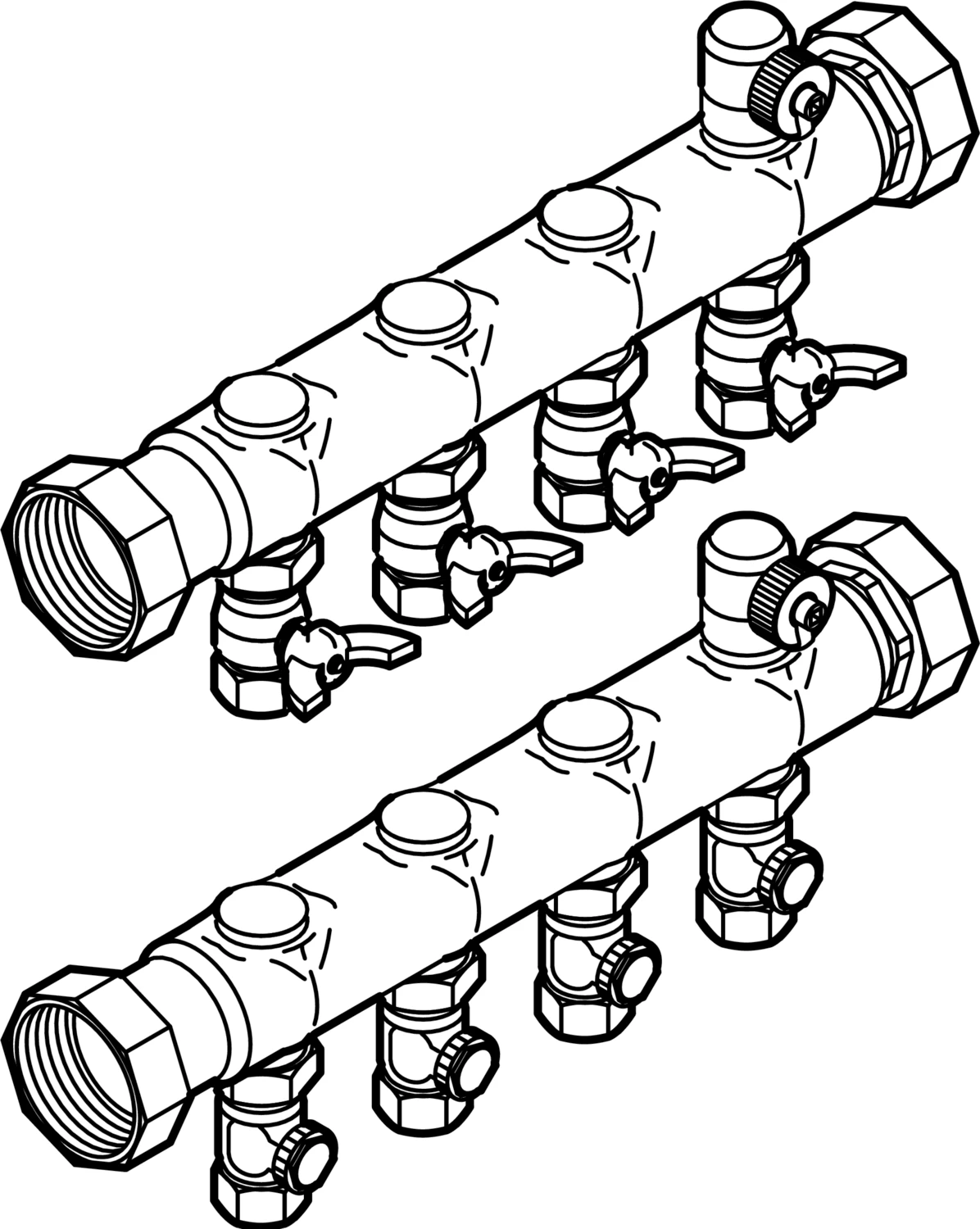 621 988 Модель 1007 Трубопроводные системы  Fonterra панельное отопление  Коллекторы  Нержавеющая сталь Santreyd  - Вид №1