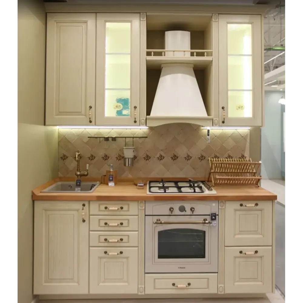 Фасад со стеклом Невель 39.7x76.5 см Delinia ID массив ясеня цвет кремовый STLM-2154307 - Вид №7