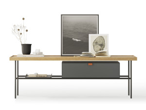 Шкаф из дерева и металла с ящиками