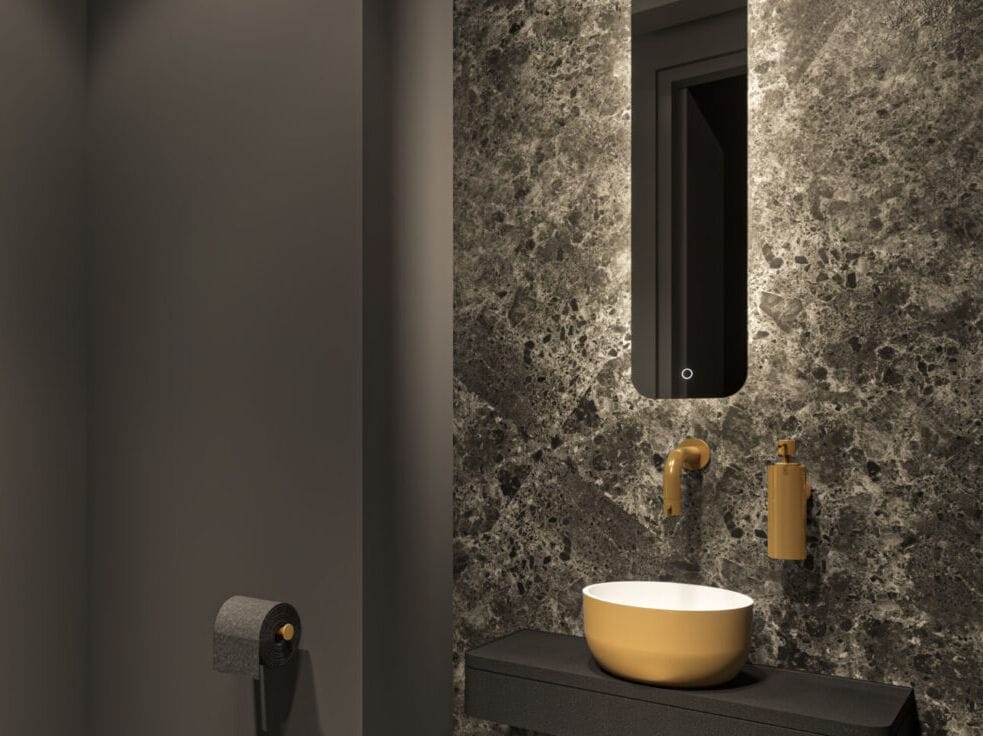 Прямоугольное зеркало со встроенным освещением для ванной комнаты JEE-O Slimline ARCH-00103811 - Вид №2