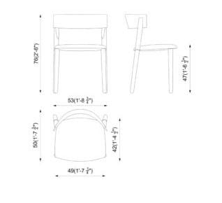 Стул с мягкой тканью PIAVAL PIPE-Contract ARCH-00026535 - Вид №2