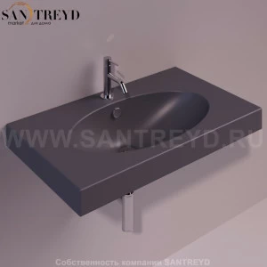 LFT44ANTRACITEMATT Подвесная раковина настенная прямоугольная Simas LFT Spazio черная