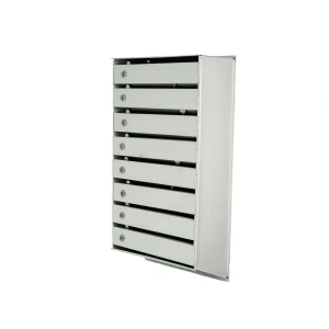 Почтовый ящик секционный вертикальный 8, металл, цвет серый