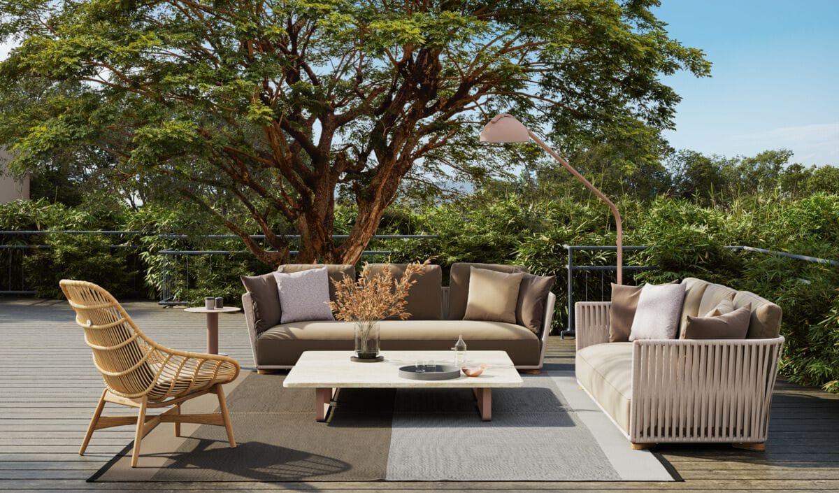 3-местный тканевый садовый диван Kettal Grand Bitta ARCH-00112512 - Вид №1