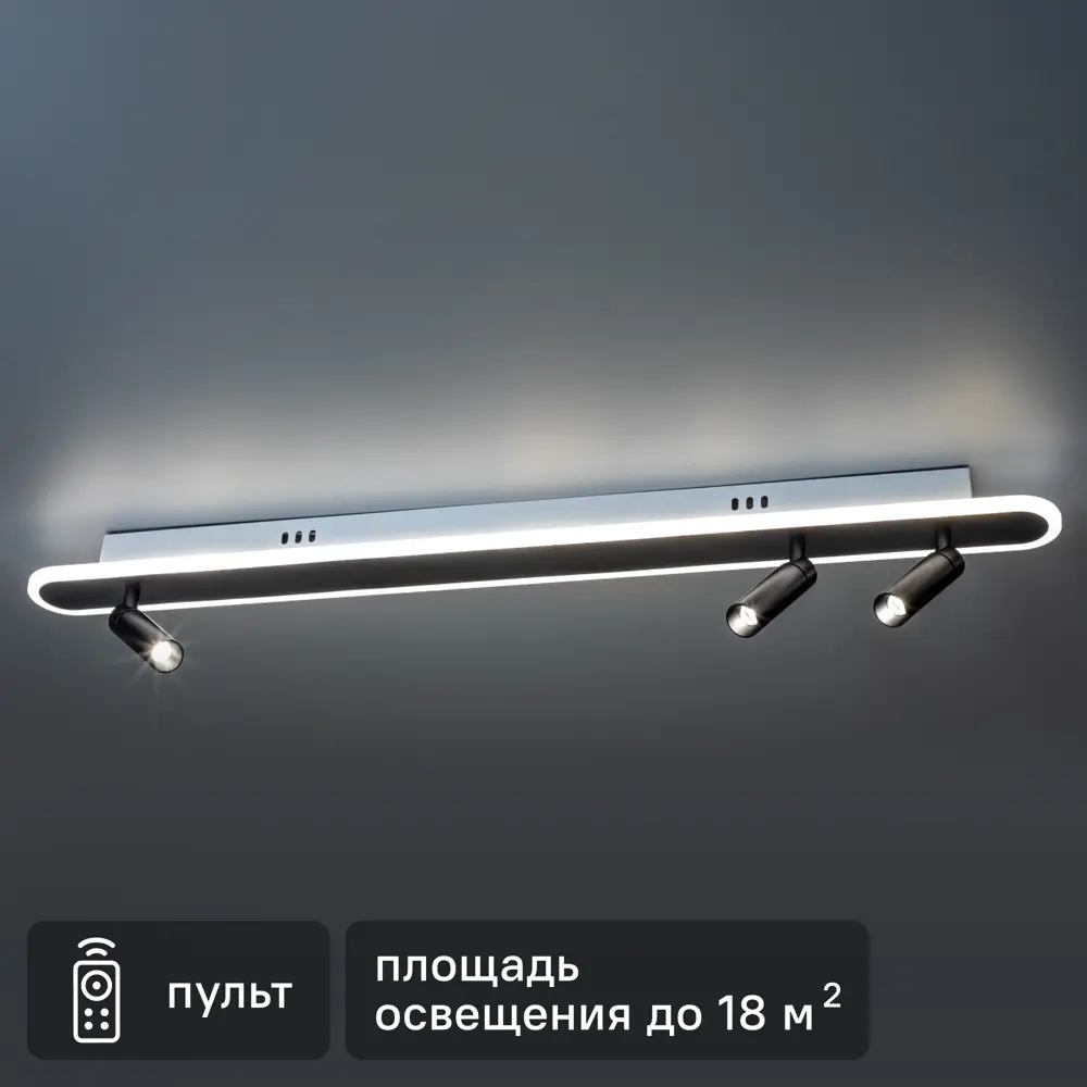 Светильник светодиодный «Lanterna» 516020 с пультом управления 18 м² регулируемый белый свет цвет черный 88333109 STLM-2122821 RITTER 