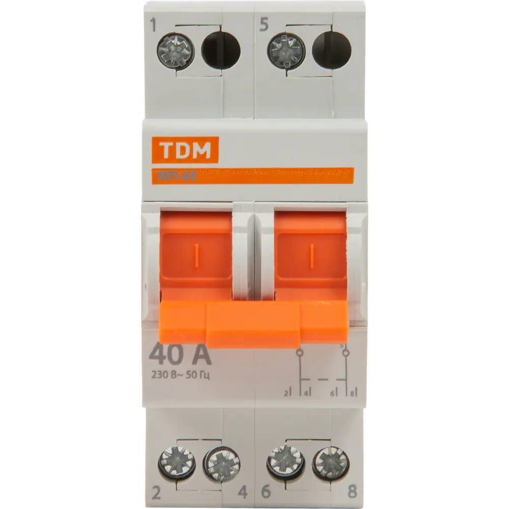 Выключатель нагрузки TDM Electric МП-63 2P 40А для электрощитов 84399557 STLM-0049326 - Вид №1